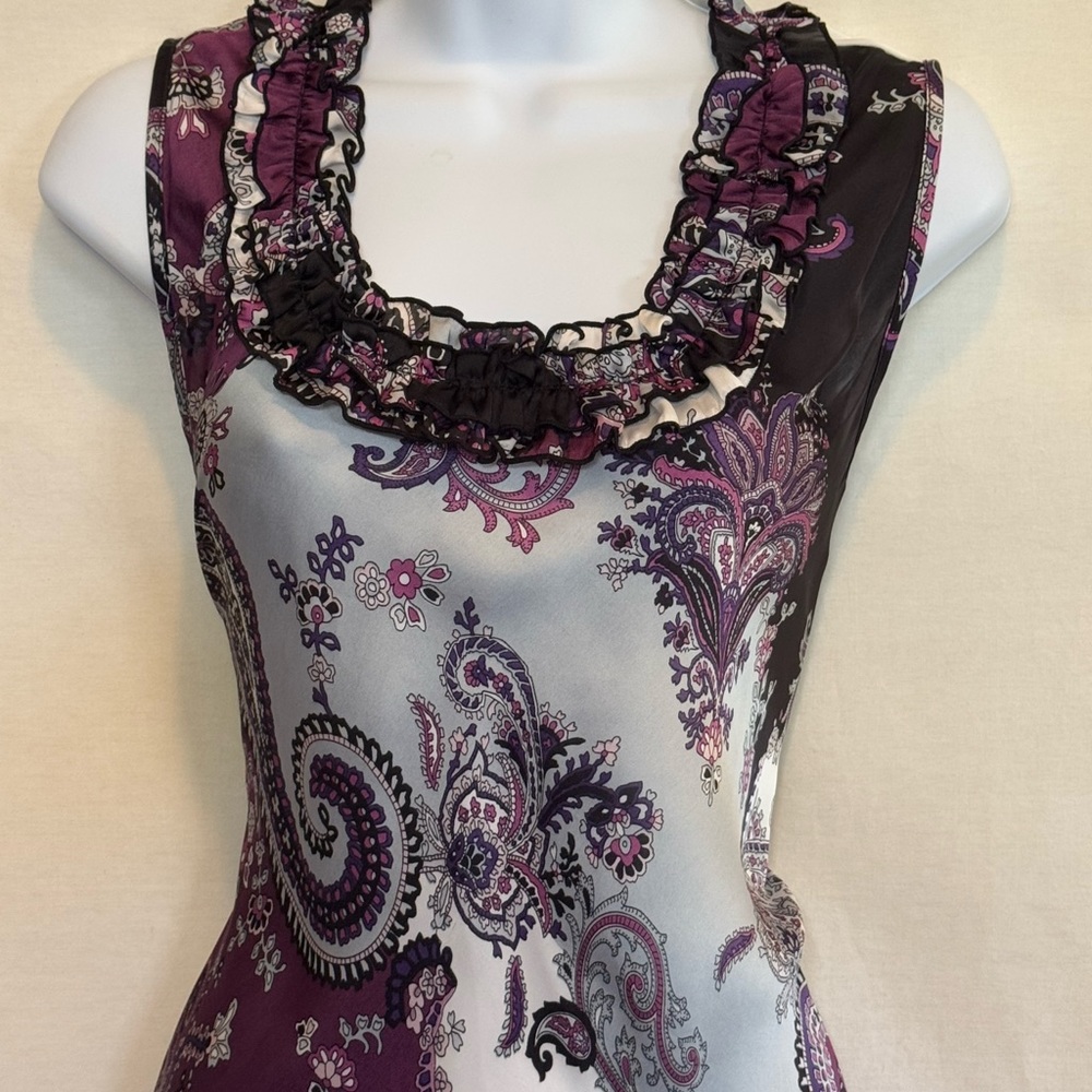 Dressbarn Purple and Black Sleeveless Blouse - Picture 3 of 13